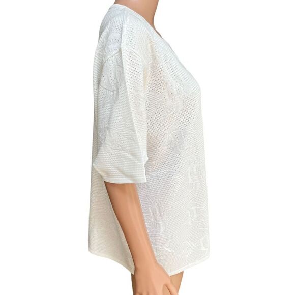 Alfred Dunner Woman’s Size 3X White 100% Acrylic Fish Design Sweater - Picture 2 of 6